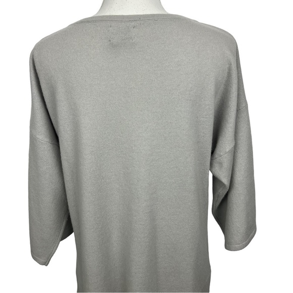 CHICO’S Women’s 100% Cashmere Pullover Sweater Sz 1-Small 8/10 Gray Flaws/Stain - Picture 5 of 13